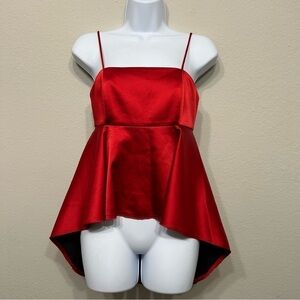 Zara Woman Red‎ Spaghetti Strap High Low Top Size XS